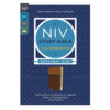 NIV Brown and Blue Imitation Leather Fully Revised Personal Size Study Bible Comfort Print