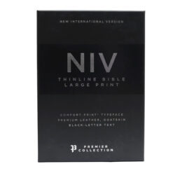 NIV Thineline Bible Large Print Premium Black (Genuine Leather)