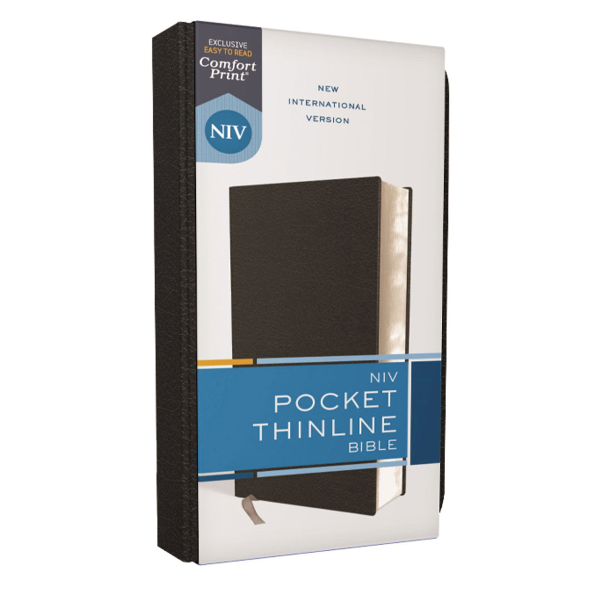 NIV Black Imitation Leather Pocket Thinline Bible Comfort Print