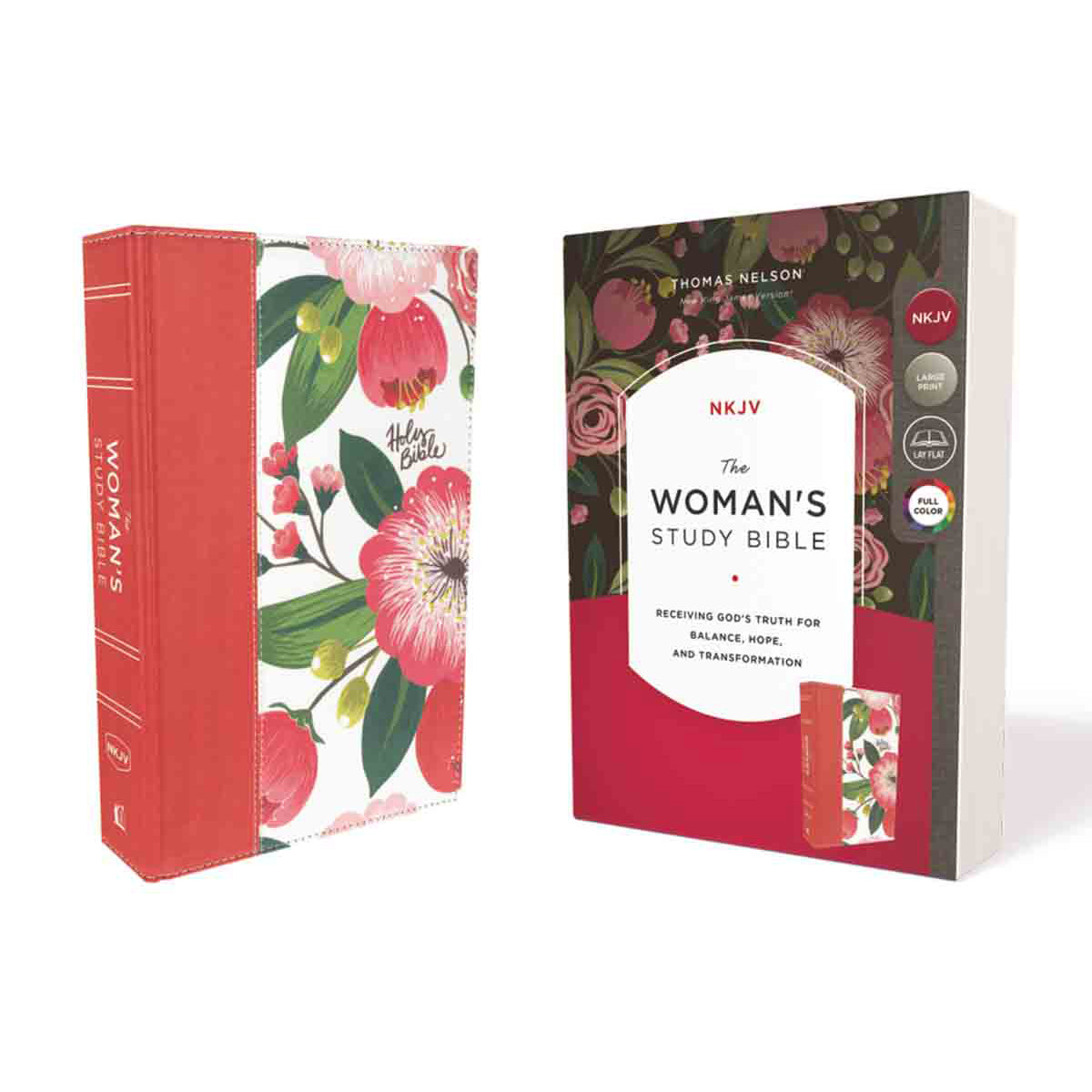 NKJV Womans Study Bible Pink / Floral, Revised (Hardcover)