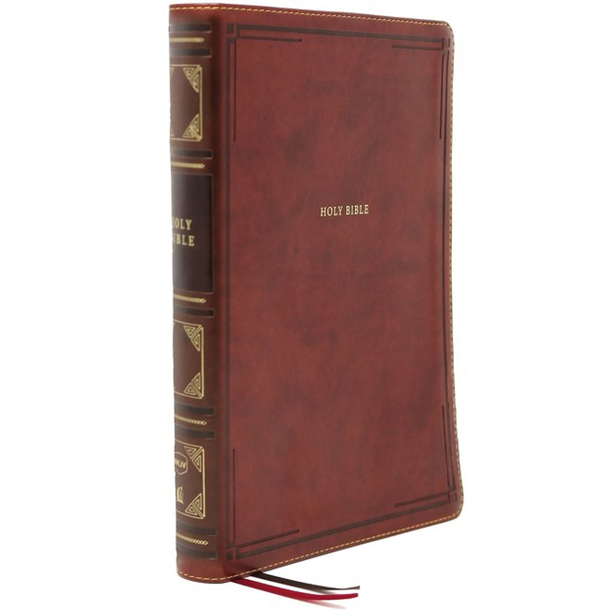 NKJV Ref Bible Center Column Red Letter Indexed Giant Print Brown (Comfort Print)(Imitation Leather)