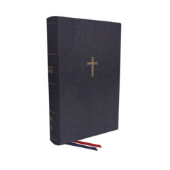 NKJV Single-Column Reference Bible Cloth Over Board Blue (Hardcover)