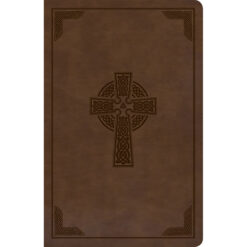 CSB Personal Size Reference Bible Large Print Celtic Cross Indexed Brown (Imitation Leather)