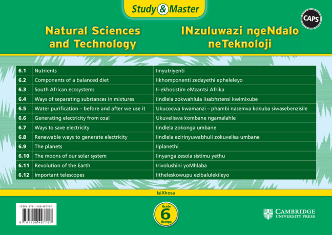 Study & Master INzululwazi ngeNdalo neTeknoloji Ibanga 6 (poster pack - 12 posters in carry case)