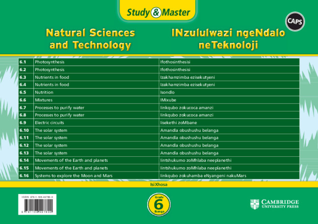 Study & Master INzululwazi ngeNdalo neTeknoloji Ibanga 6 (revision card pack in sleeve)