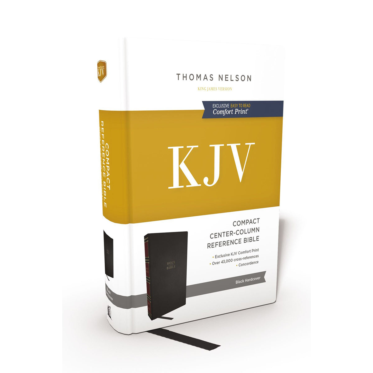 KJV Compact Center-Column Reference Bible Black Comfort Print (Hardcover)