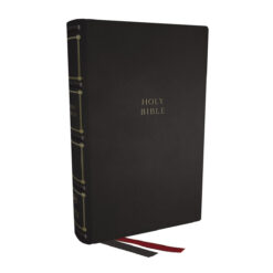 KJV Compact Center-Column Reference Bible Black Comfort Print (Genuine Leather)