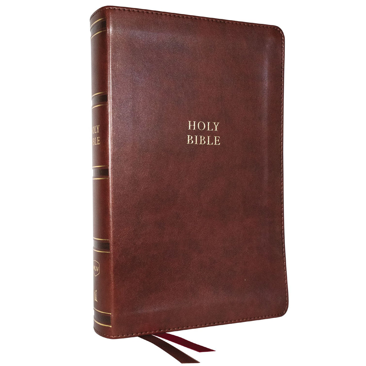 NKJV Brown Imitation Leather Single-Column Verse-by-Verse Reference Bible Indexed Comfort Print