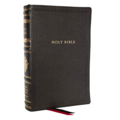 RSV Black Genuine Leather Personal Size Bible with Cross References Sovereign Collection