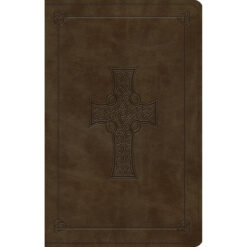 ESV Large Print Value Thinline Bible Celtic Cross Olive (Imitation Leather)