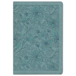 NLT Filament Thinline Reference Bible Large Print Red Letter Floral Leaf Teal (Imitation Leather)