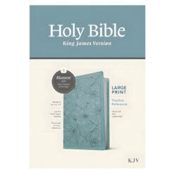 KJV Floral Leaf Teal Imitation Leather Filament Thinline Reference Bible Large Print