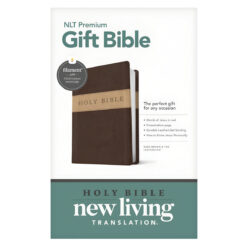 NLT Dark Brown and Tan Imitation Leather Filament Premium Gift Bible