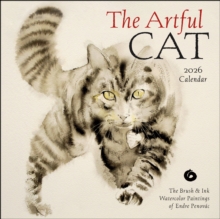 The Artful Cat 2026 Wall Calendar : Brush & Ink Watercolor Paintings - 9781524898304