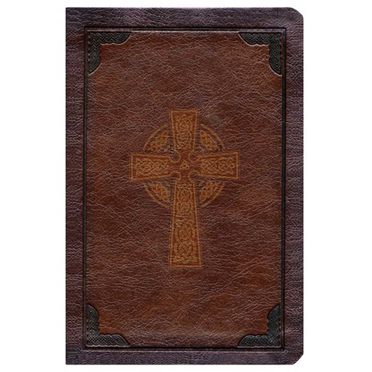 KJV Compact Reference Bible Large Print Celtic Cross Brown (Imitation Leather)