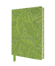 William Morris: Acanthus 2026 Artisan Art Vegan Leather Diary Planner - Page to View with Notes