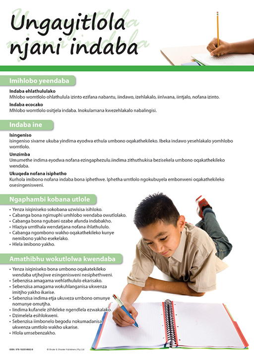 CHART: HOW TO WRITE AN ESSAY (NDEBELE) A2