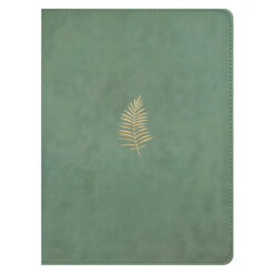 NLT Sage Green Palm Imitation Leather Filament Wide Margin Bible
