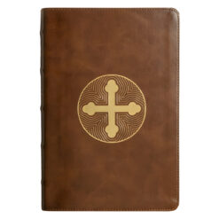 ESV Brown Cross Trefoil Design Imitation Leather Bible Large Print