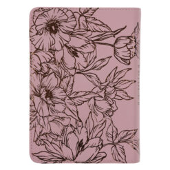 KJV Light Pink Floral Genuine Leather Compact Large Print Bible