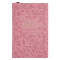 ESV Pink Floral Faux Leather Standard Bible with Zip