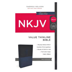 NKJV Value Thinline Standard Print Red Letter Blue (Comfort Print)(Imitation Leather)