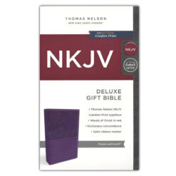 NKJV Purple Faux Leather Deluxe Gift Bible Red Letter Comfort Print