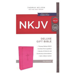 NKJV Pink Faux Leather Deluxe Gift Bible Red Letter Comfort Print