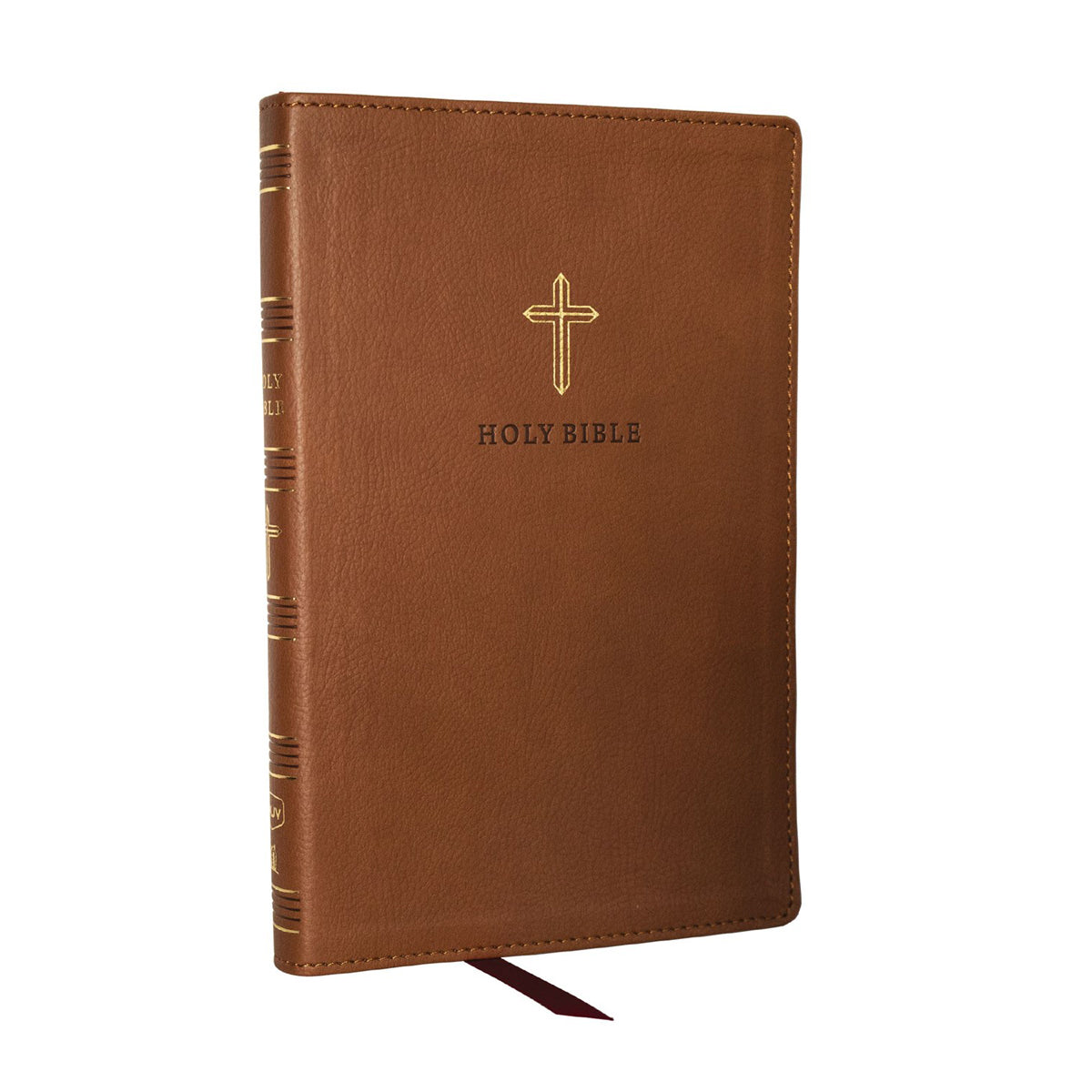 NKJV Brown Imitation Leather Ultra Thinline Bible Comfort Print