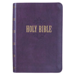 KJV Purple Faux Leather Compact Bible Large Print Red Letter