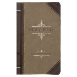 KJV Tan & Brown Faux Leather Standard Bible Giant Print Red Letter