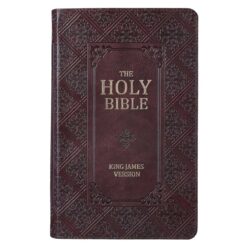 KJV Brown Faux Leather Giant Print Standard Bible Red Letters With Thumb Indexed