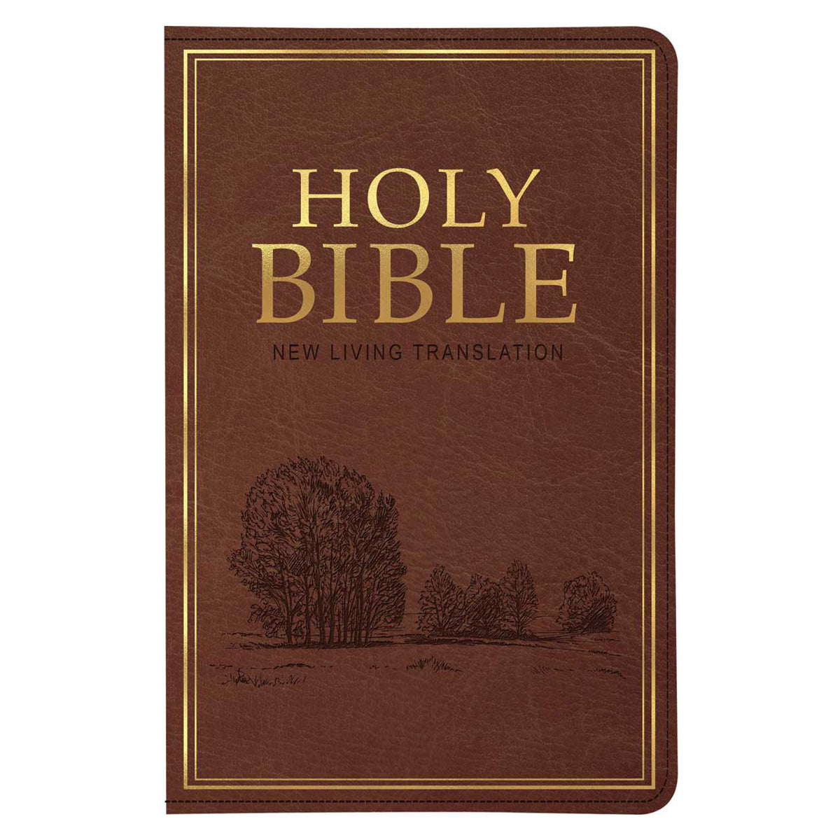 NLT Brown Faux Leather Standard Bible Thumb Indexed
