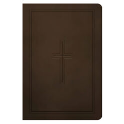 NLT Dark Brown Framed Cross Imitation Leather Premium Value Filament Compact Bible