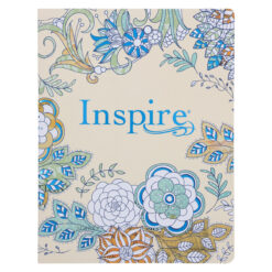 NLT Cream Floral Paperback Inspire Filament-Enabled Bible