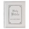 KJV White Faux Leather Family Bible Double Column Format