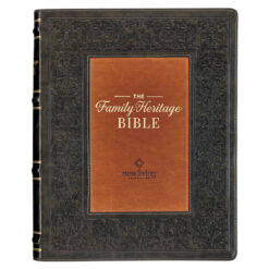 NLT Dark Olive And Brown Faux Leather Flexcover The Family Heritage Bible