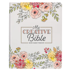 KJV White Floral Faux Leather Flexcover My Creative Bible
