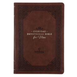 NLT Brown Flexcover Faux Leather Everyday Devotional Bible for Men