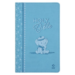 NLT Blue Elephant Flexcover Faux Leather Baby Bible for Boys