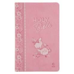 NLT Pink Deer Flexcover Faux Leather Baby Bible for Girls