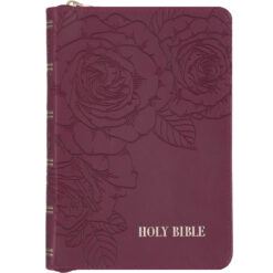 KJV Merlot Faux Leather Compact Bible with Zip