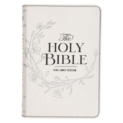 KJV White Faux Leather Compact Bible Large Print