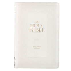 KJV White Faux Leather Standard Bible Giant Print