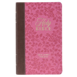 KJV Saddle Tan And Pink Faux Leather Giant Print Bible