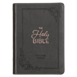 KJV Charcoal Faux Leather Compact Bible Large Print