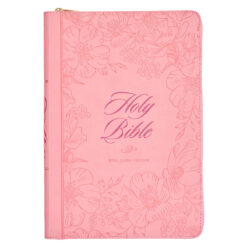 KJV Pink Faux Leather Thinline Bible Large Print