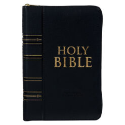 NLT Black Faux Leather Flexcover Compact Bible With Zip