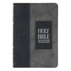 KJV Black and Grey Faux Leather Compact Bible