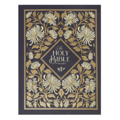 KJV Navy Floral Paperback Outreach Bible